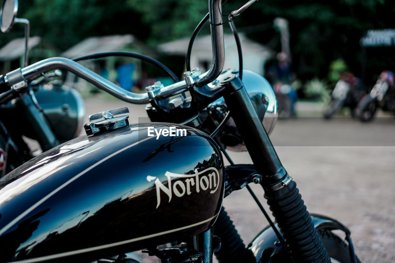 CLOSE-UP OF BICYCLE ON STREET