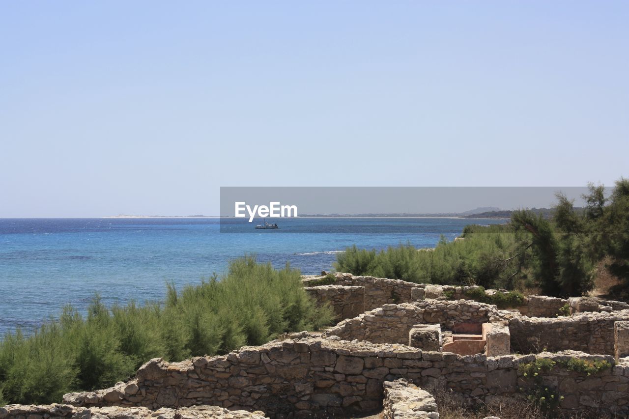Ruins of a building at the seaside