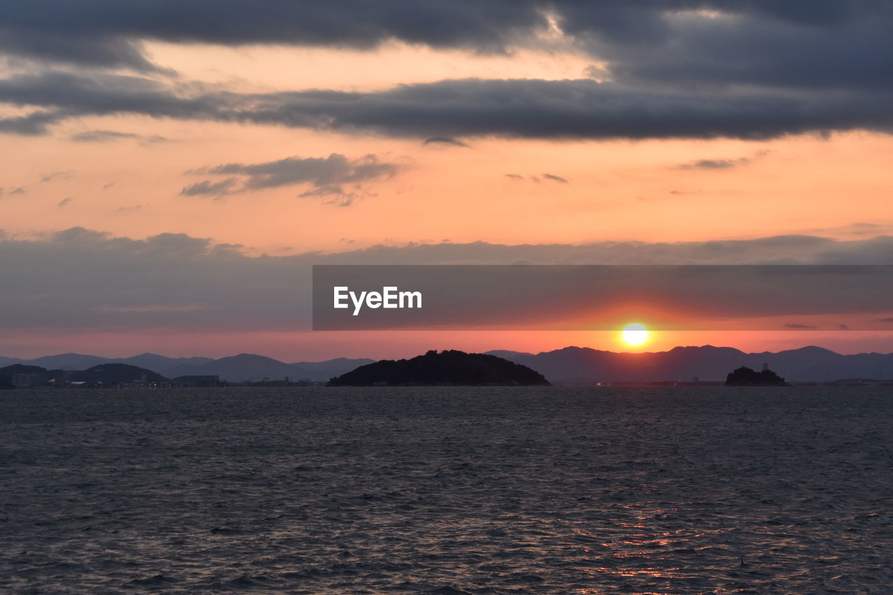 SCENIC VIEW OF SEA DURING SUNSET