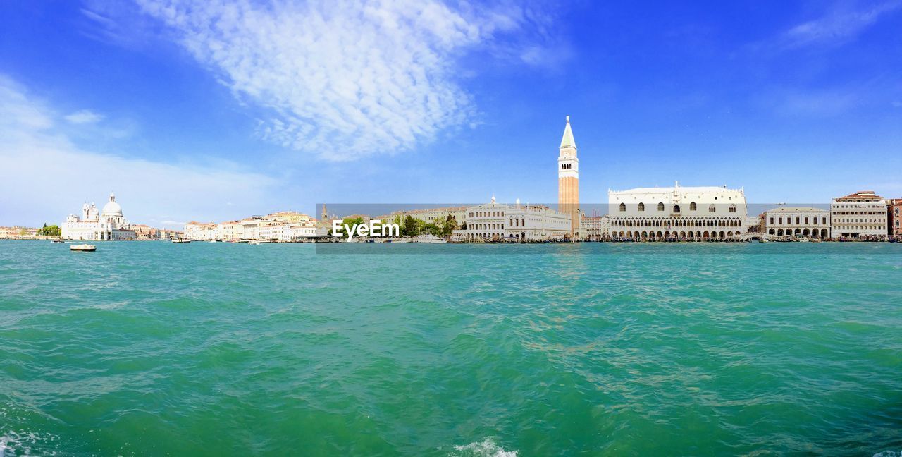 Scenic view of grand canal against sky