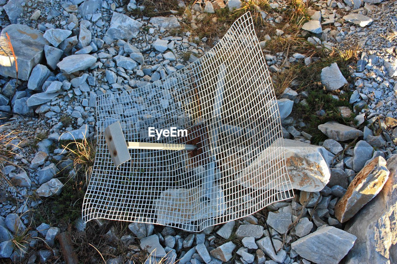 An abandoned transceiver dish for communications on waves among in the mountains
