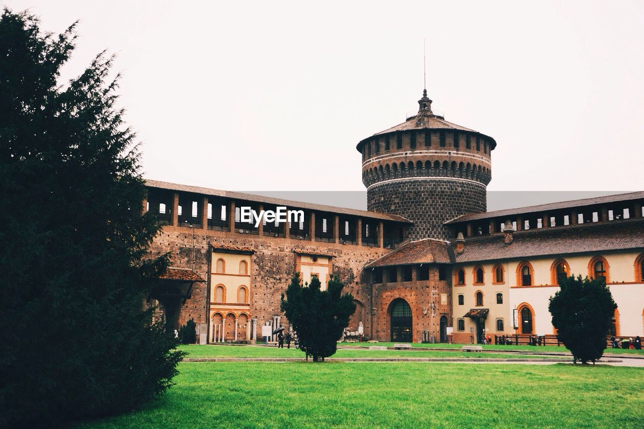 Historic sforza castle against sky