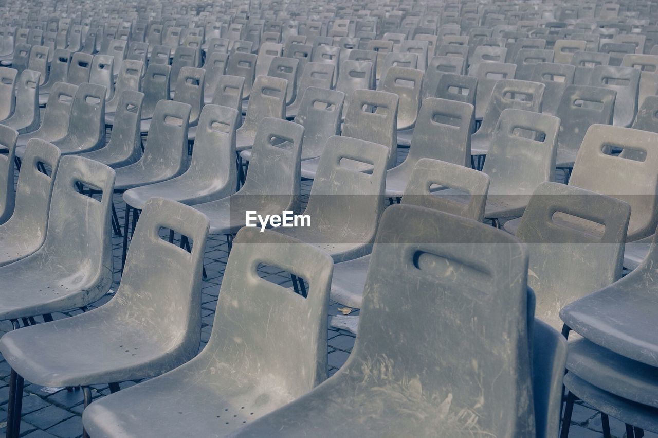 Full frame shot of chairs outdoors