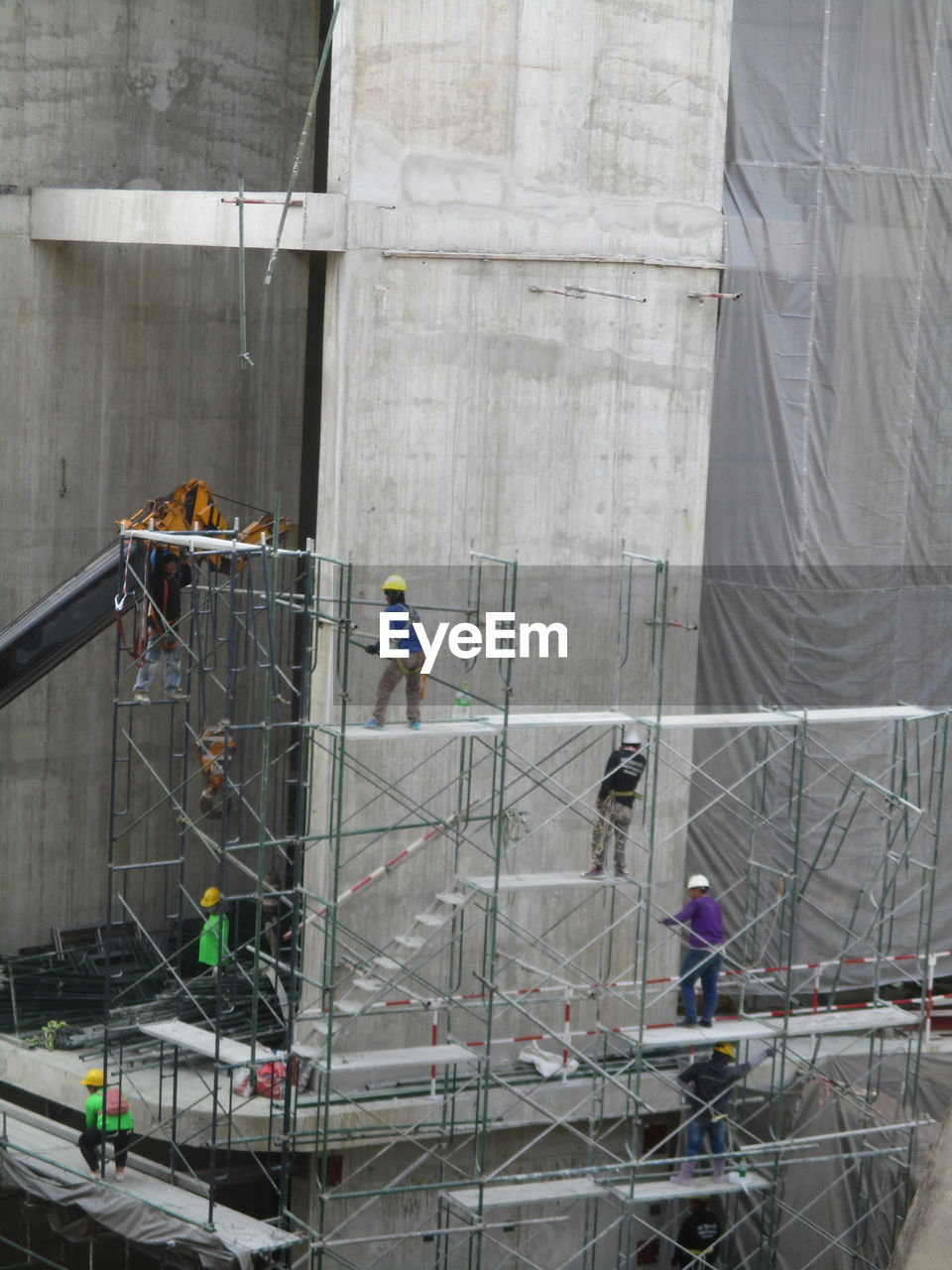 People working at construction site