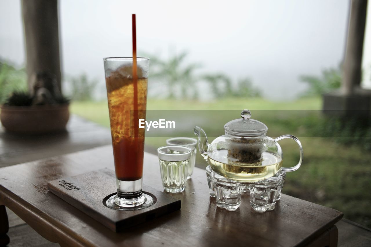 Close-up of drink on table