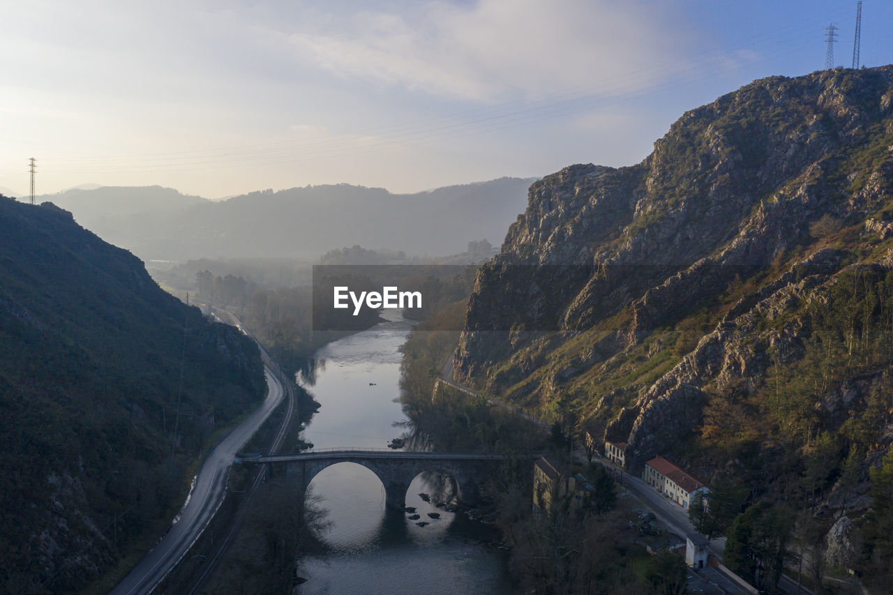 BRIDGE OVER RIVER AGAINST SKY