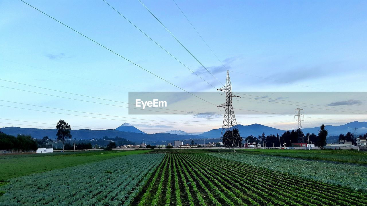 Scenic view of field against cloudy sky