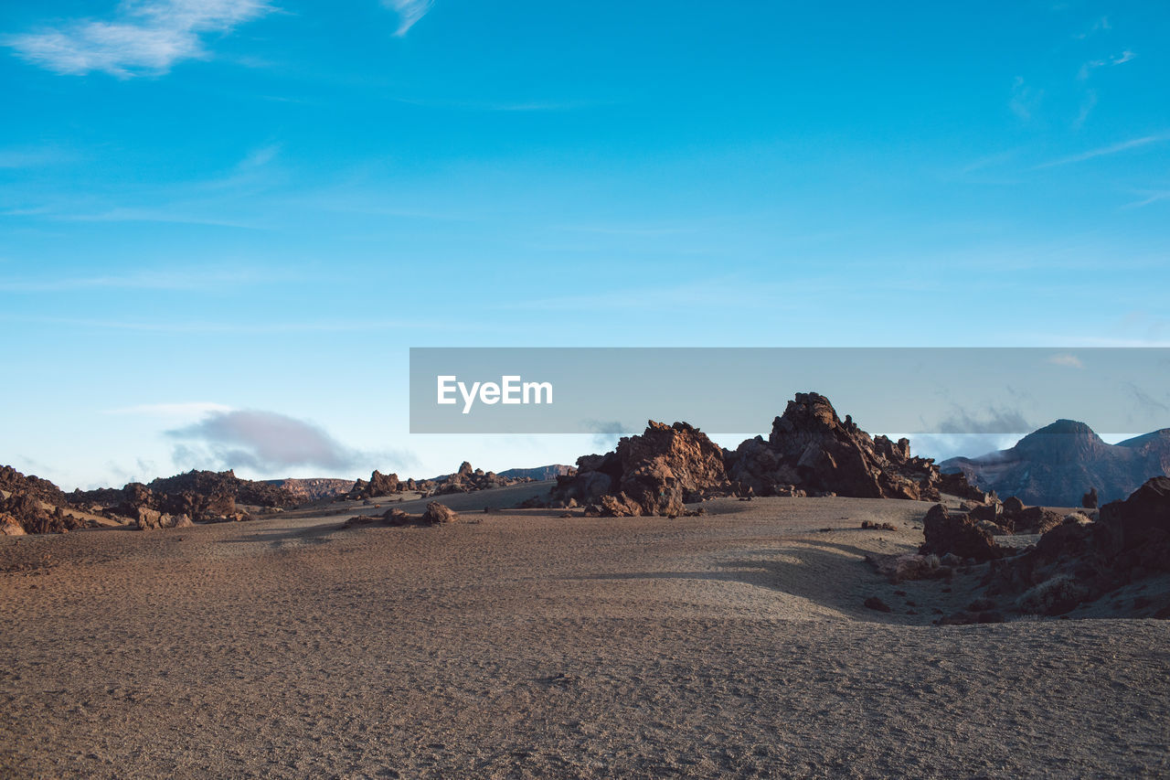 Scenic view of desert against sky