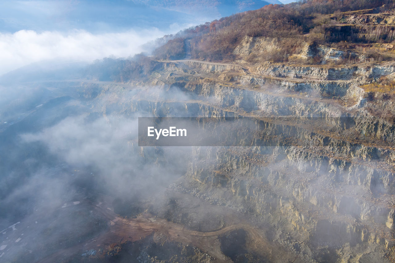 AERIAL VIEW OF LANDSCAPE DURING SUNSET