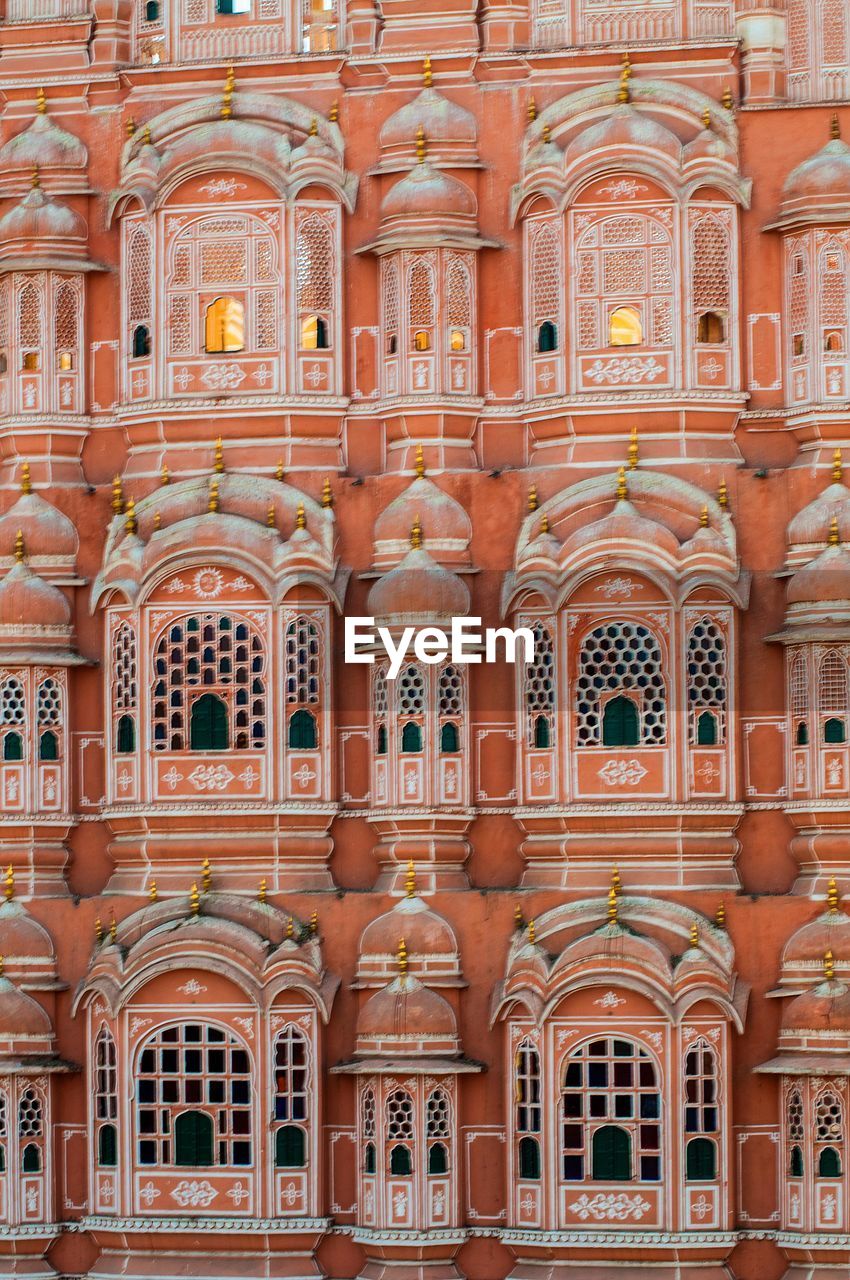 Low angle view of historical building, hawa mahal of jaipur