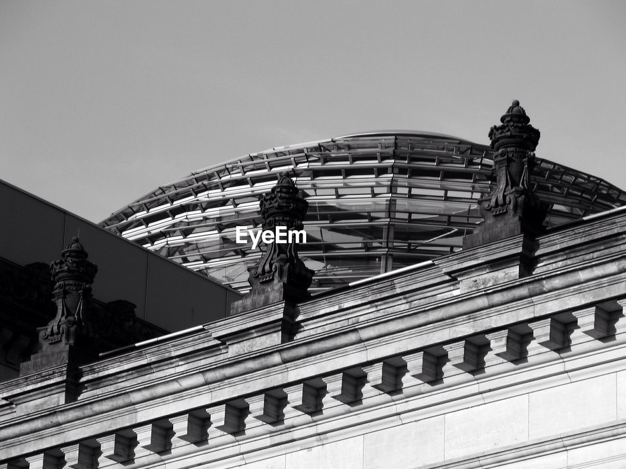 The top of the reichstag in berlin.