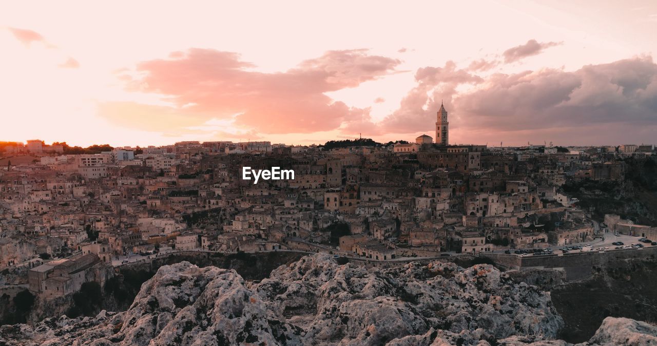 Matera! Sunrise Italy Italy❤️ Drone  Red Drone Razor Dronephotography Aerial View City Cityscape Sunset Urban Skyline Factory Rock - Object Sky Architecture Landscape Residential Structure Fossil Paleontology