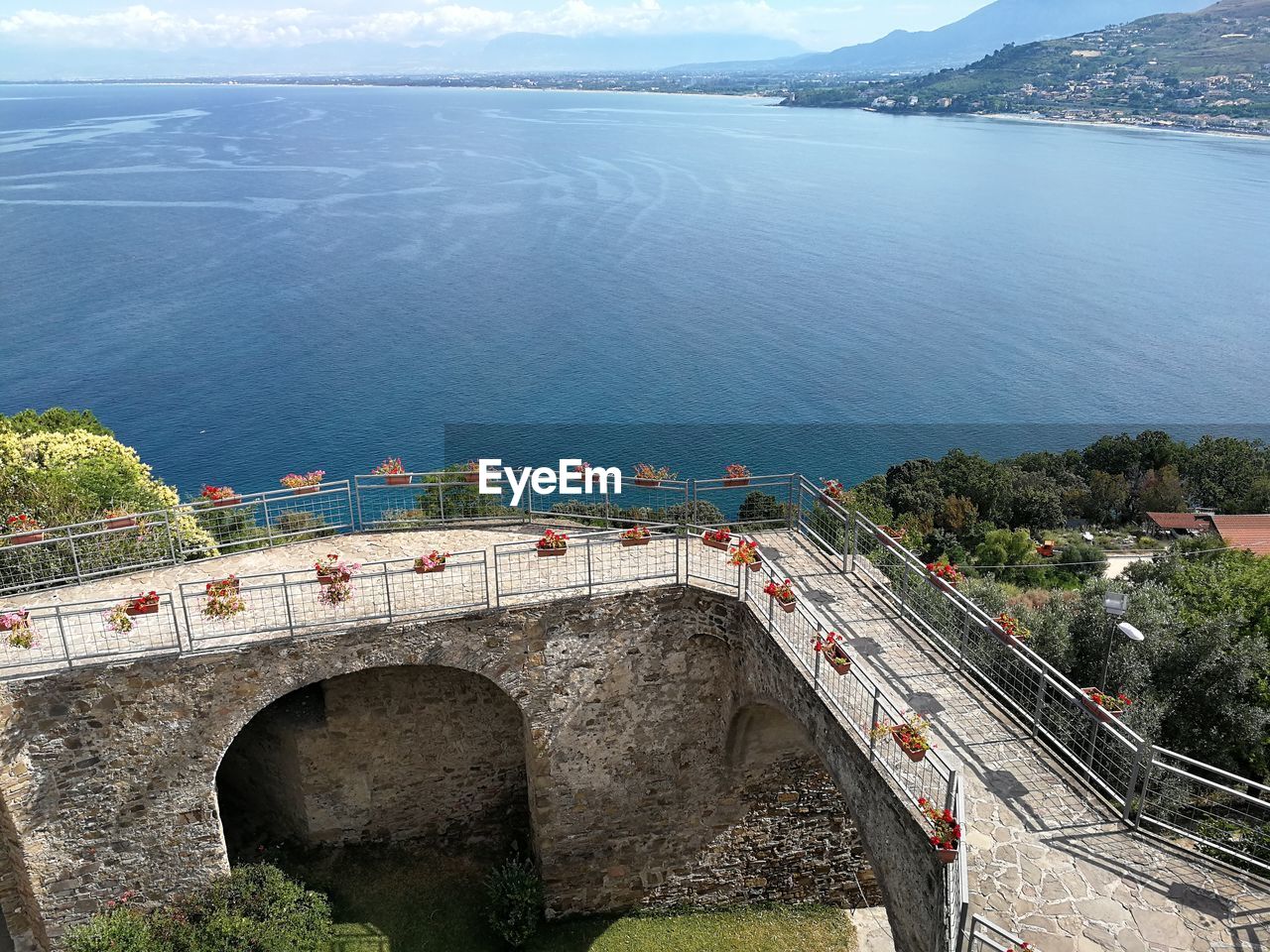 High angle view of bridge over river