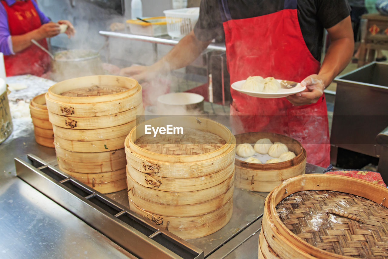 Preparing dumplings