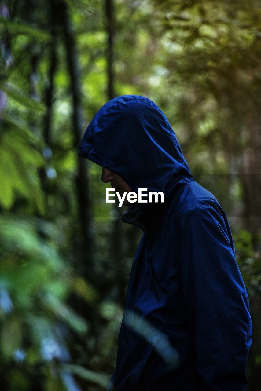 Mysterious man in forest