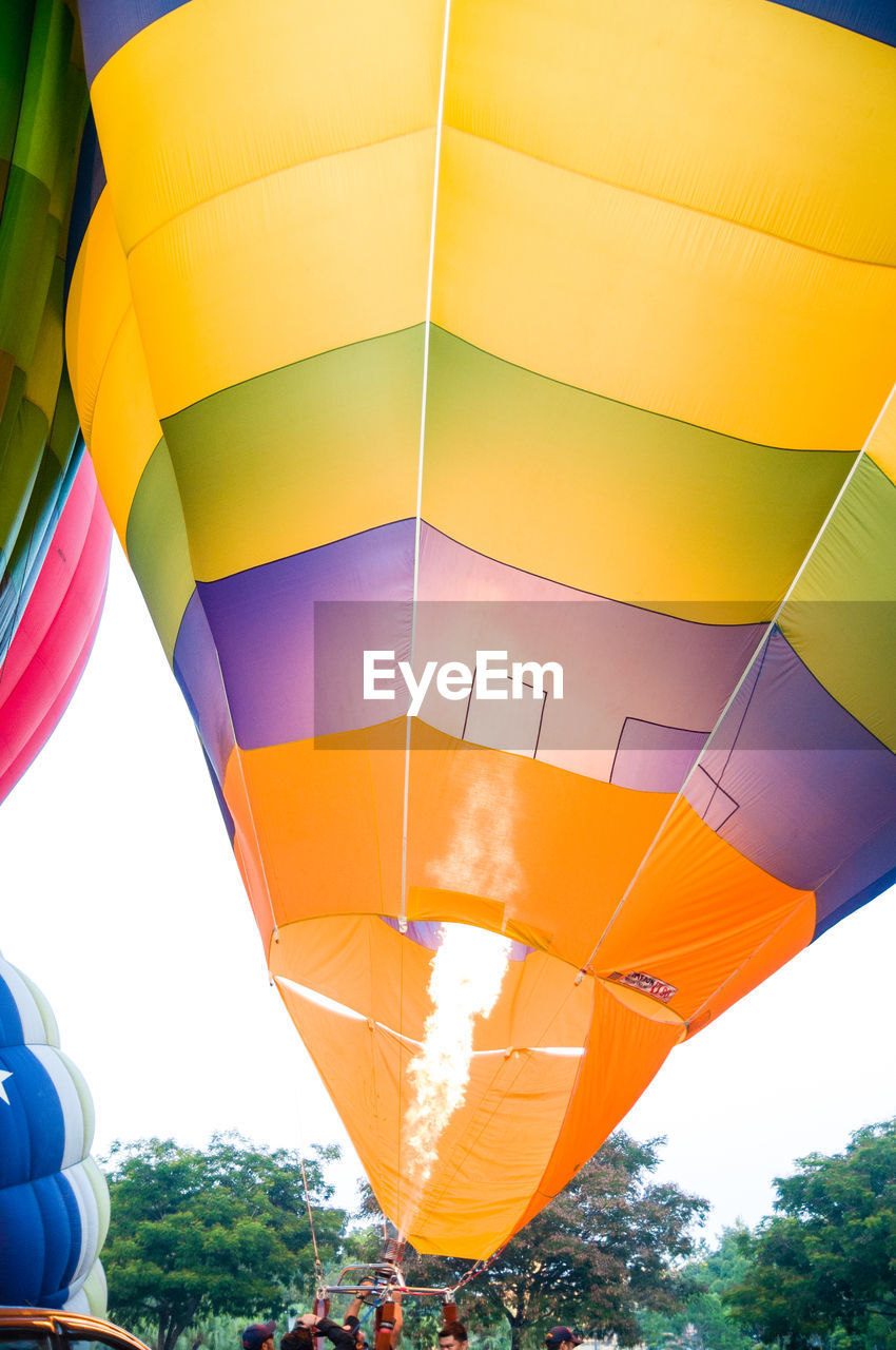 Low angle view of hot air balloon