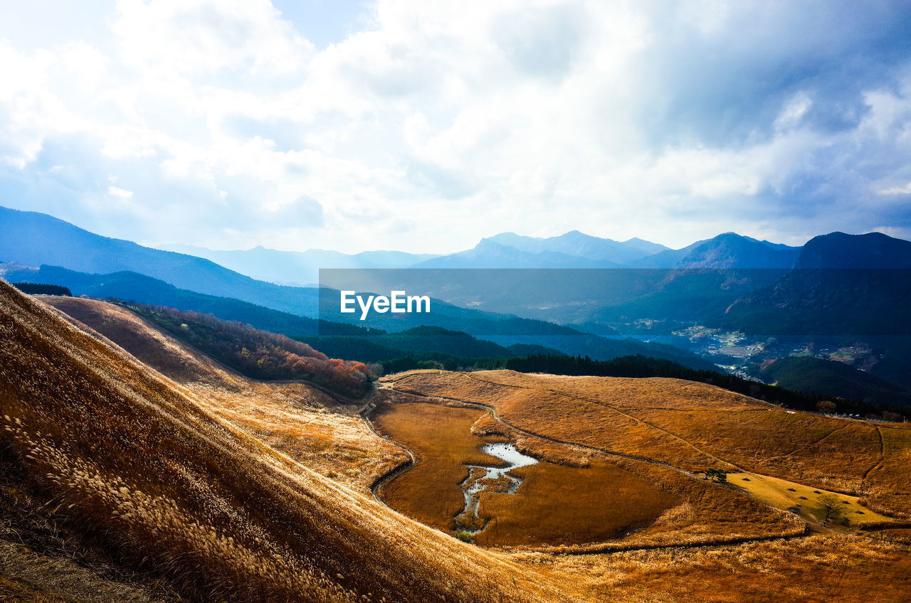 Scenic view of mountains against sky