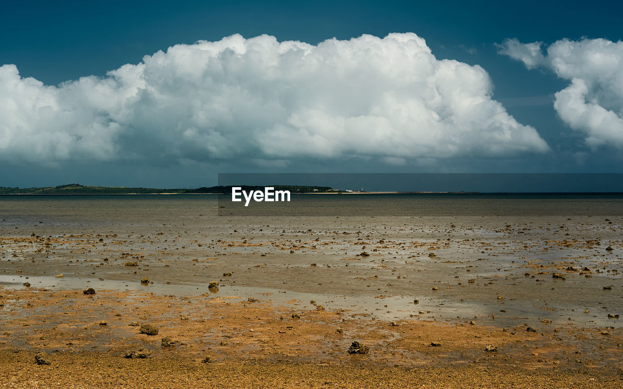 Scenic view of beach against sky