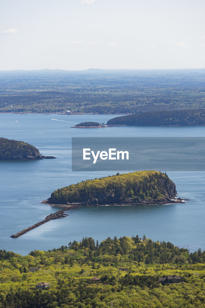 View of mt desert narrows from cadillac mountain, acadia national park, maine, usa