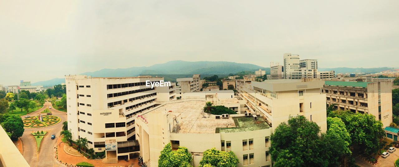 Panoramic view of songkhlanagarind hospital against sky