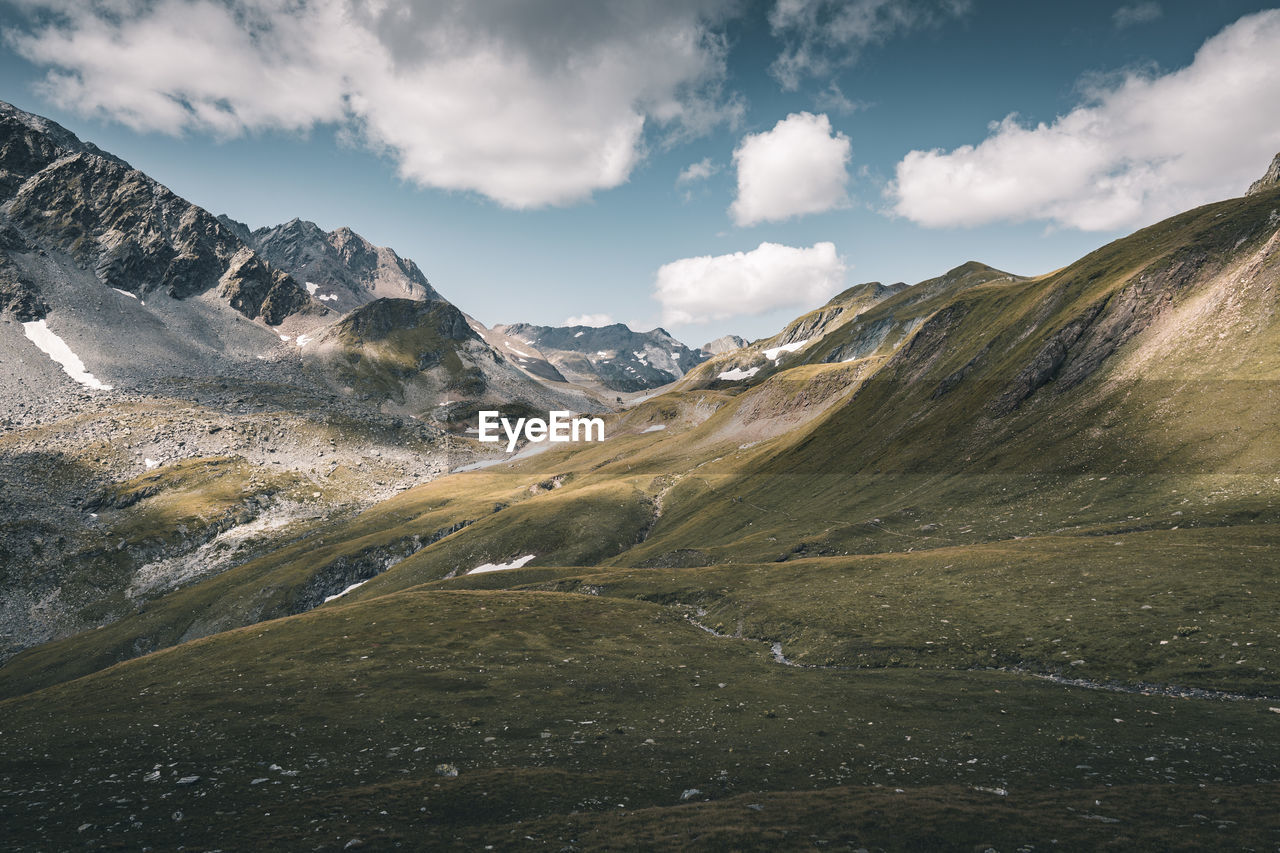 Scenic view of mountains against sky