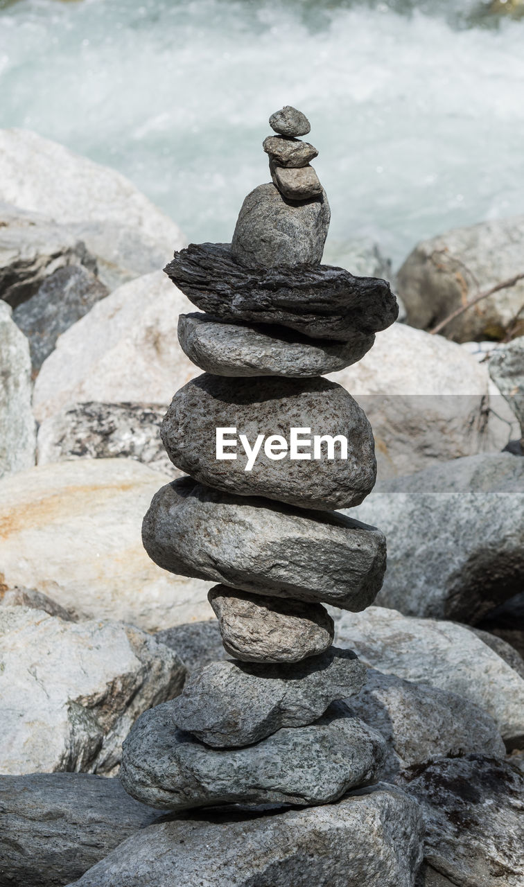 STACK OF STONES ON ROCKS