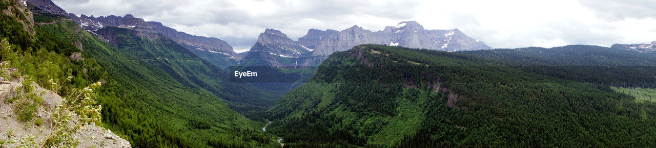 Panoramic view of mountains against sky