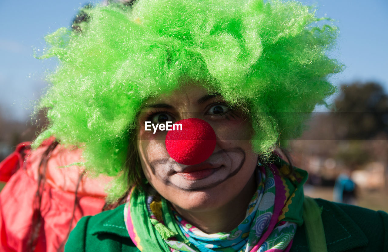 Close up portrait of clown