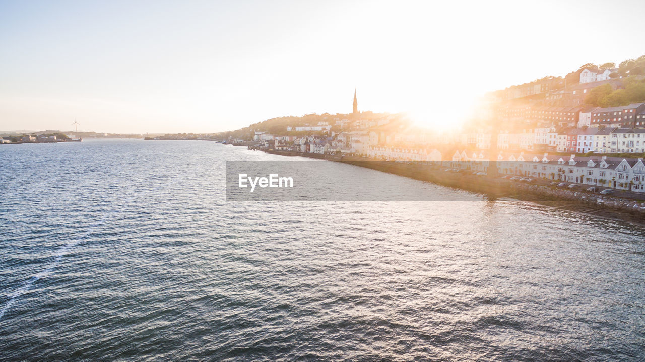 Scenic view of river against clear sky