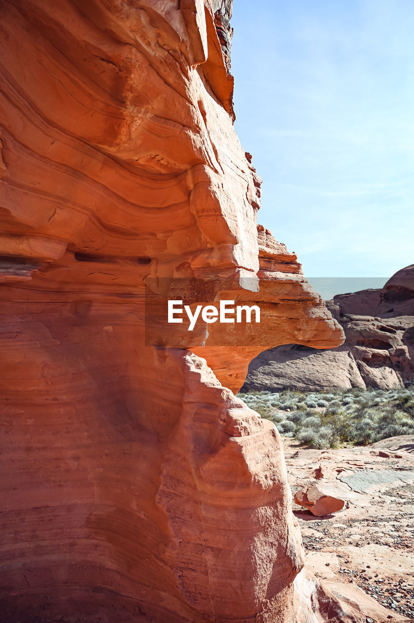 VIEW OF ROCK FORMATIONS IN A CANYON