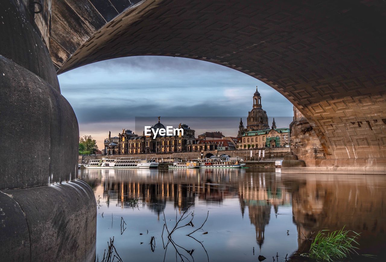 Bridge over river in city