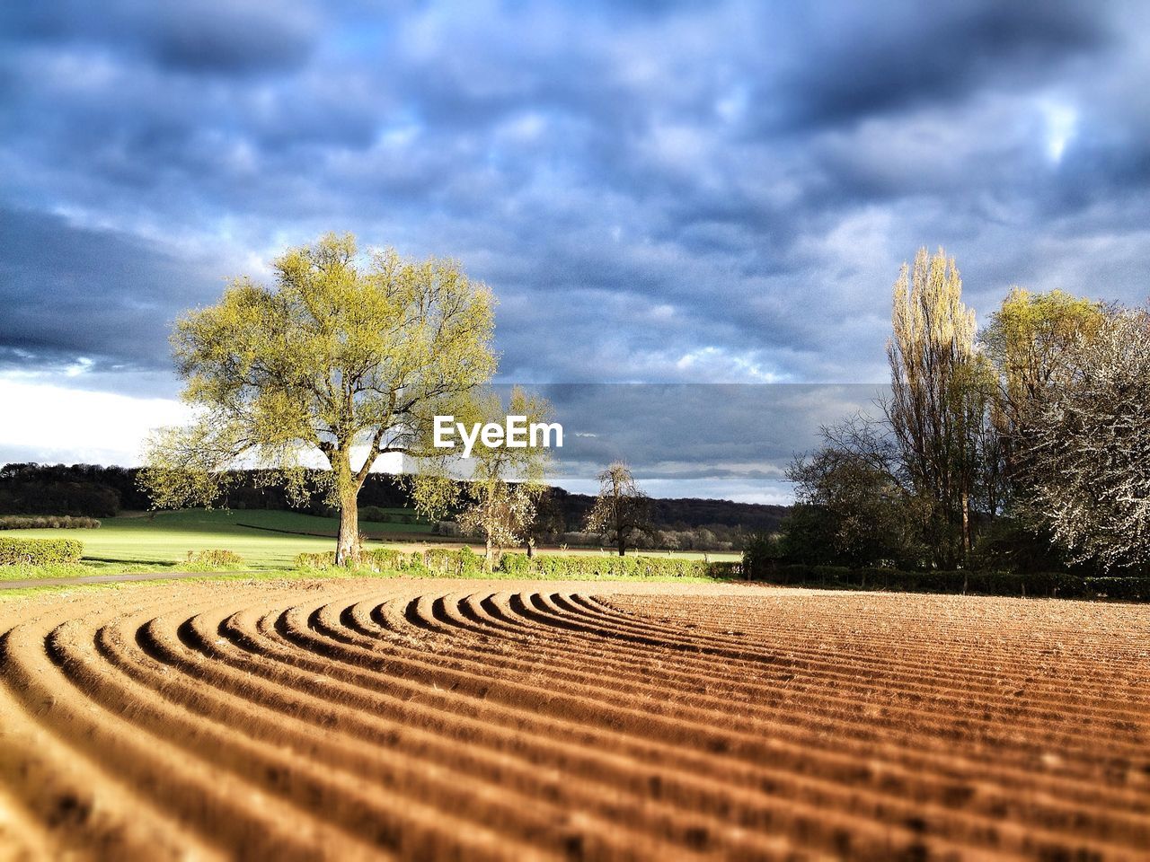 Scenic view of landscape against cloudy sky