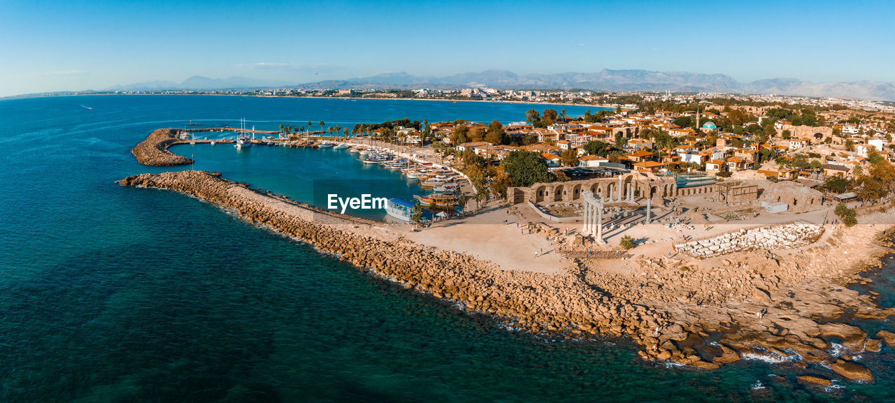 Aerial view of side. it is small resort town in turkey