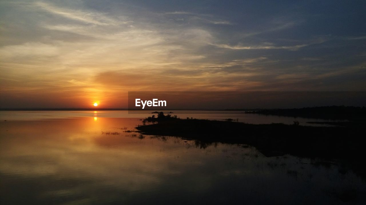 Scenic view of sea during sunset