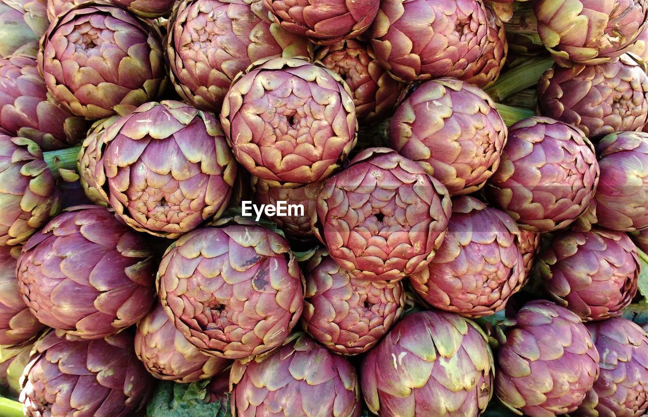 Full frame shot of artichokes