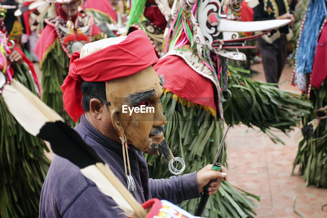 Close-up of man wearing mask