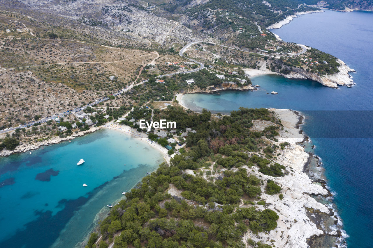 Aerial view of island in sea