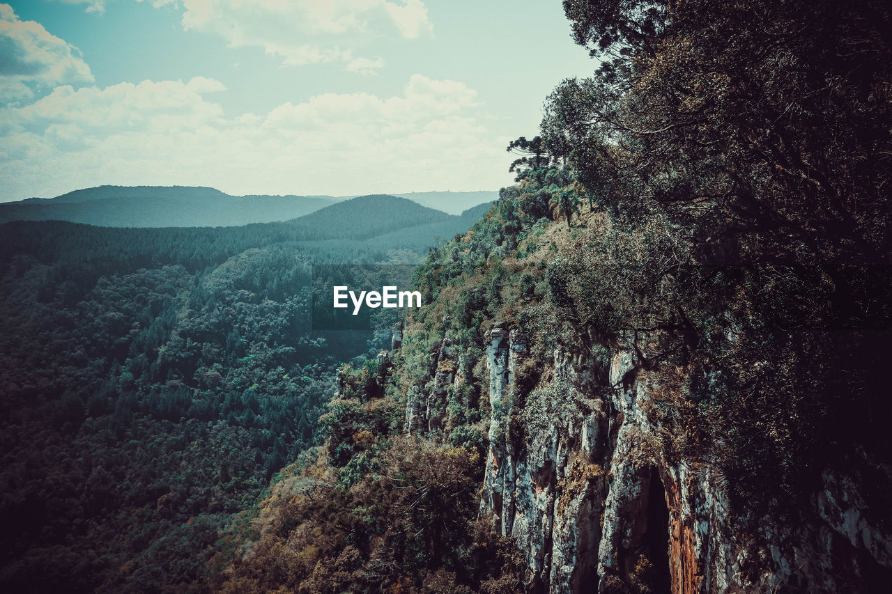 Scenic view of mountains against sky