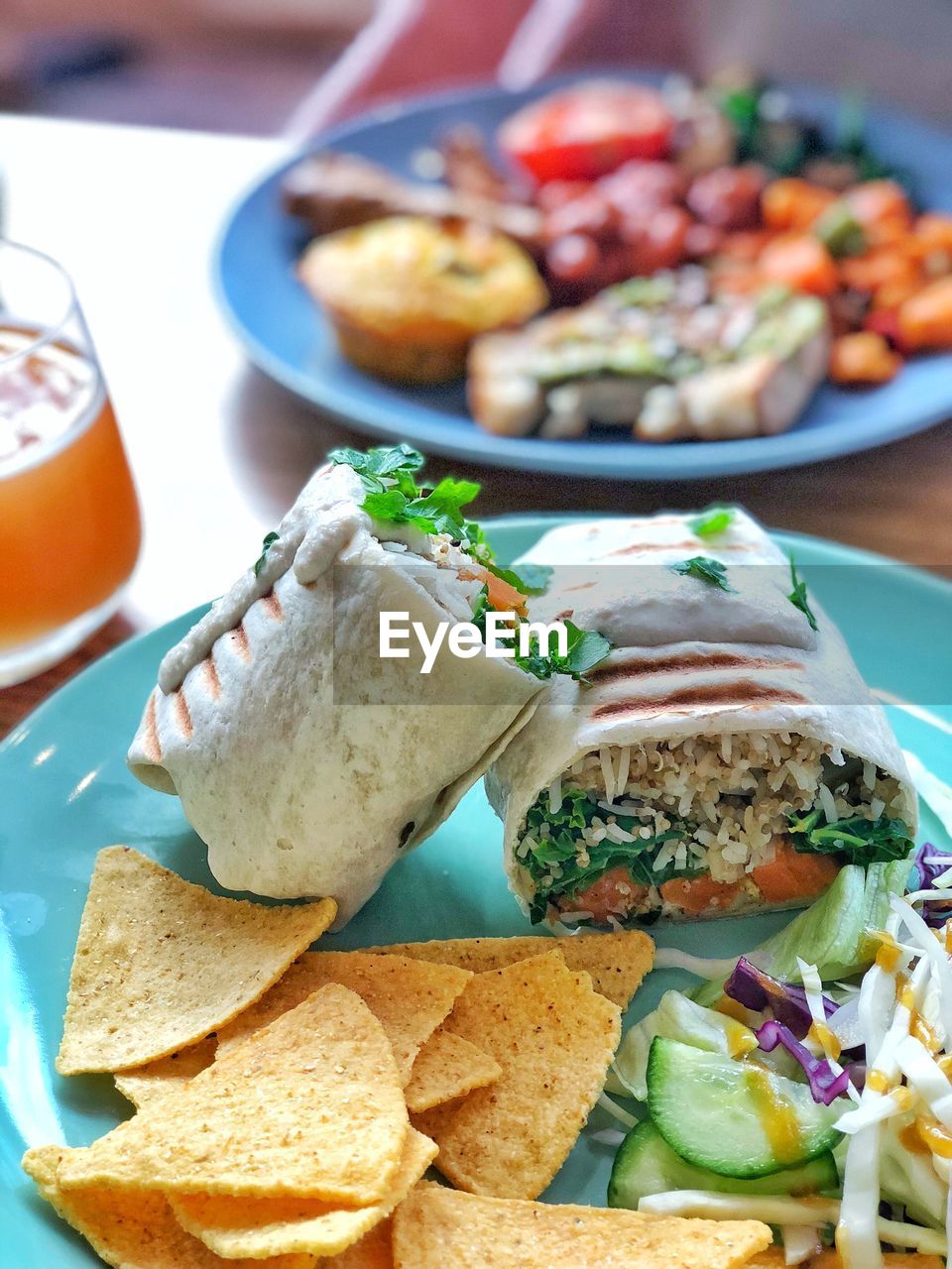 Close-up of food in plate on table