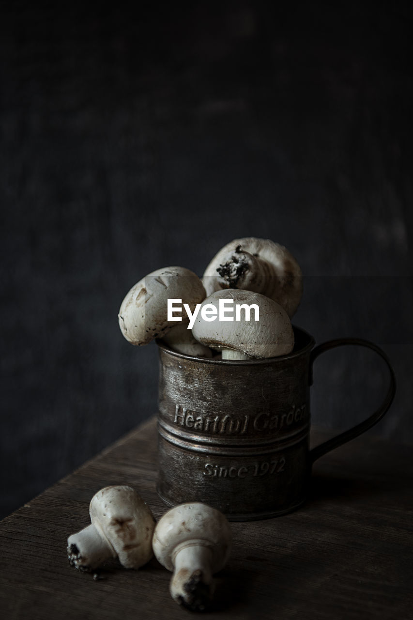 Close-up of mushrooms on the table