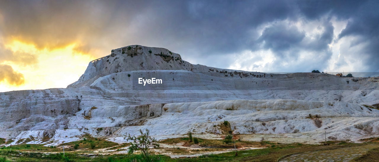 PANORAMIC VIEW OF SNOWCAPPED MOUNTAINS AGAINST SKY