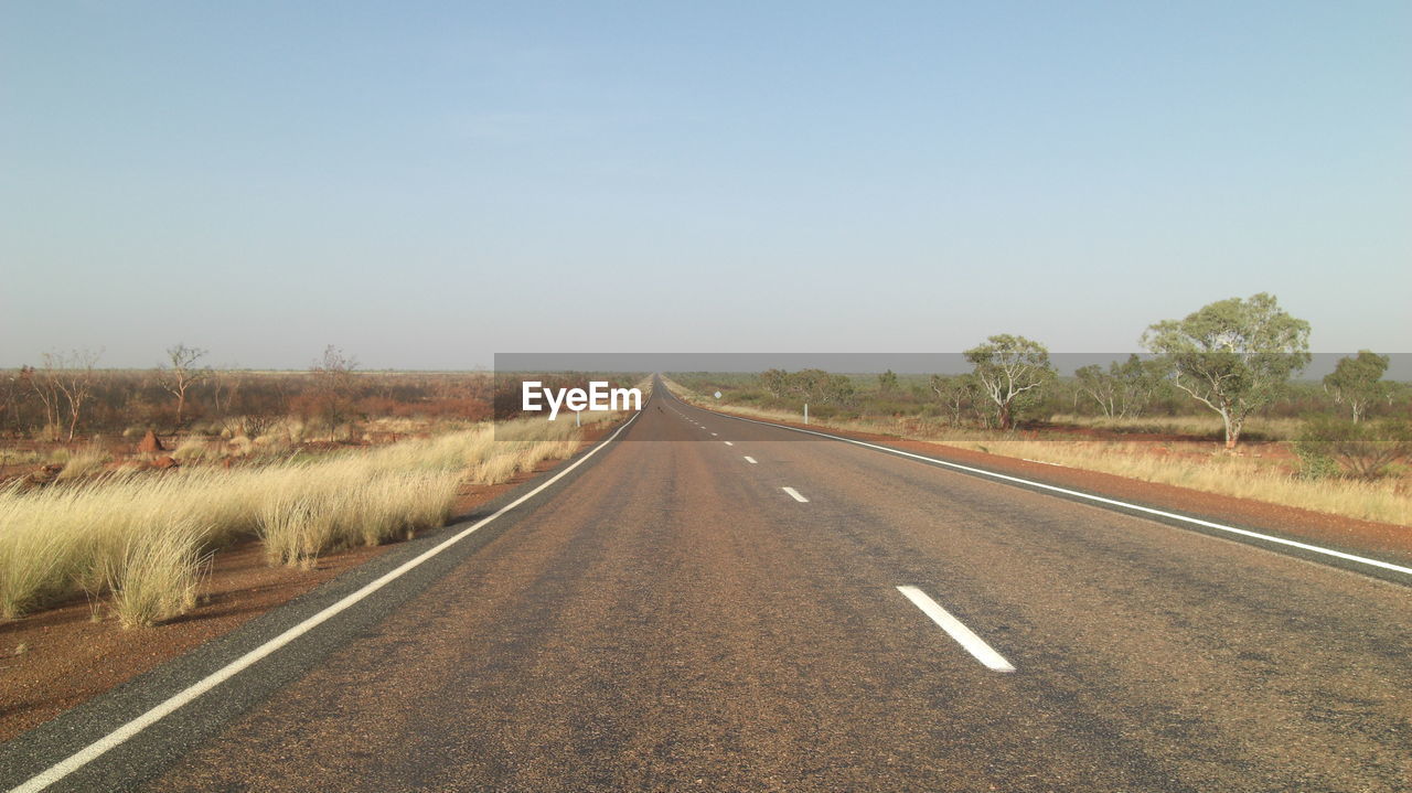 Road on landscape against clear sky