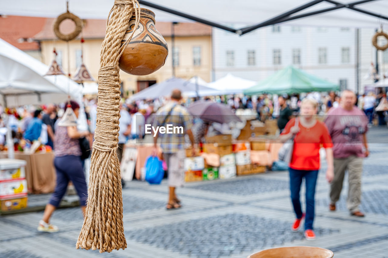 Sibiu city, romania - 04 september 2022. romanian handmade ceramics market at the potters fair 