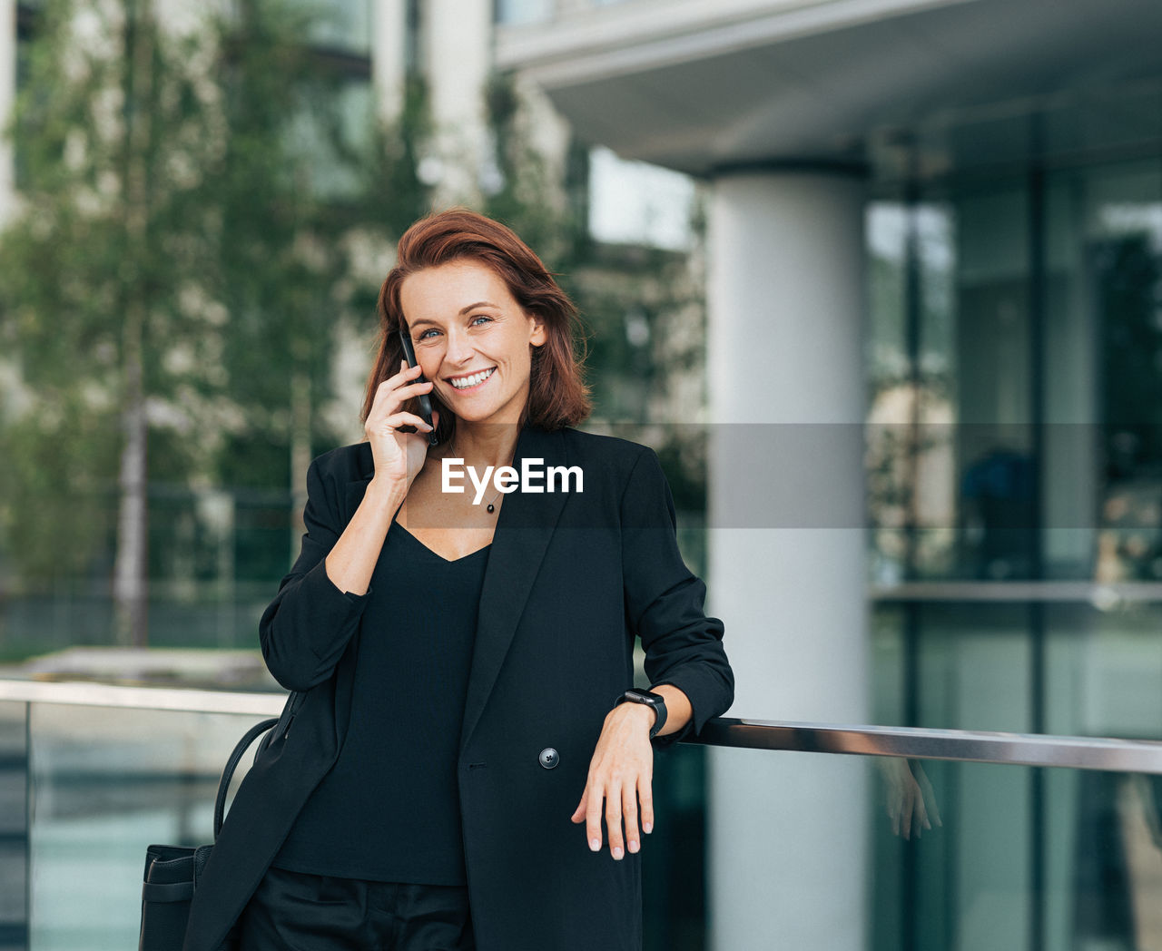 businesswoman talking on mobile phone