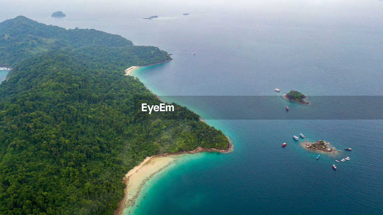 High angle view of bay on shore