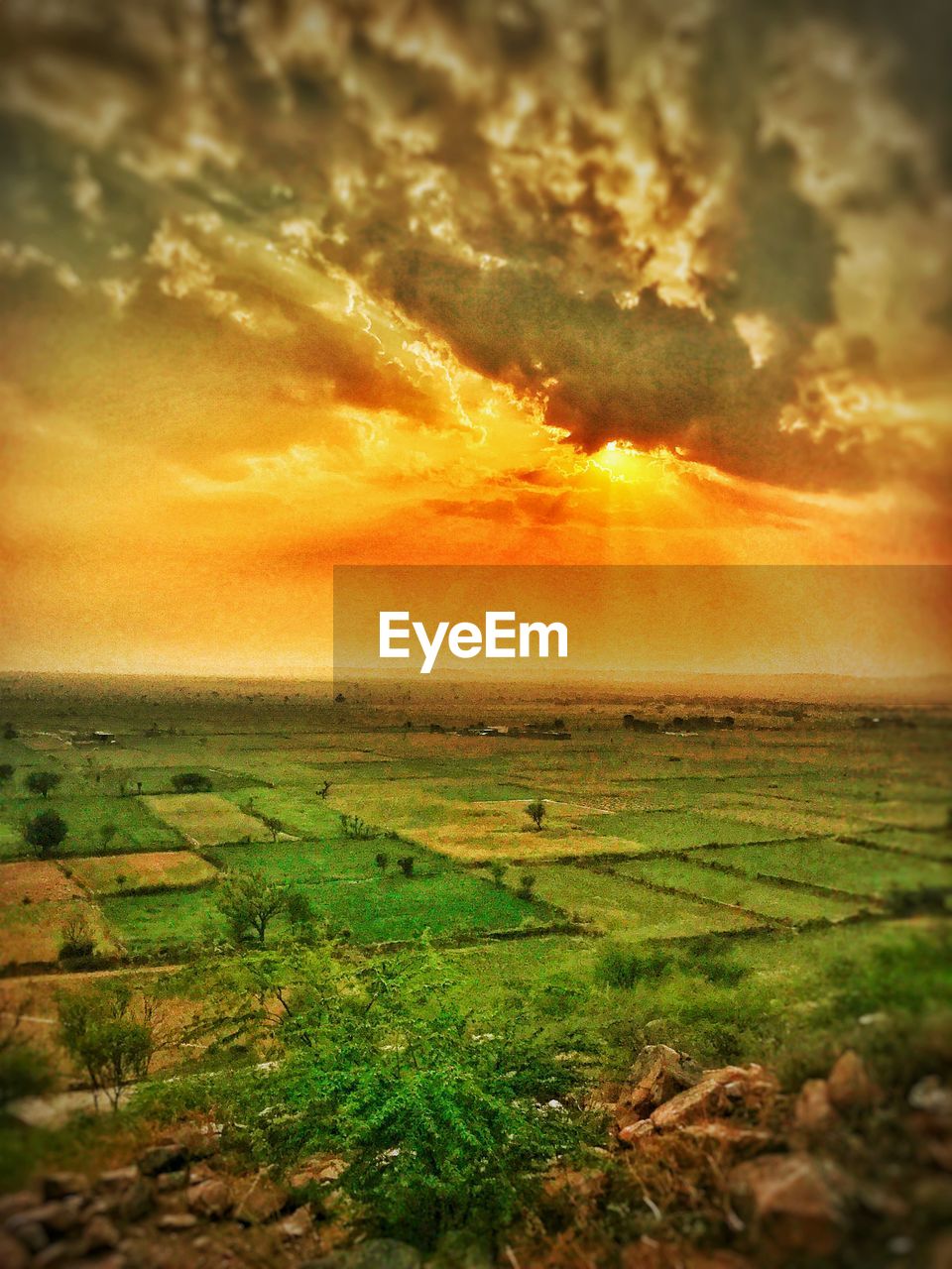 SCENIC VIEW OF SUNSET OVER LAND