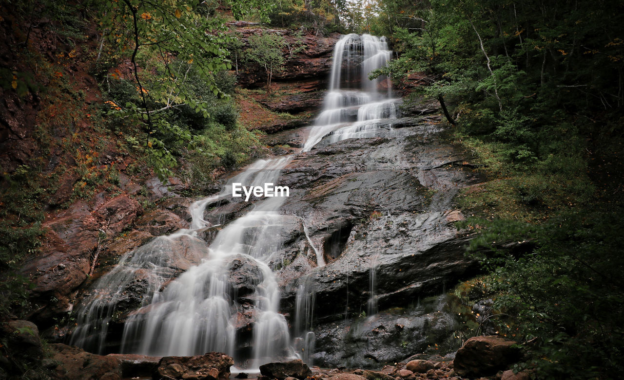 Scenic view of waterfall