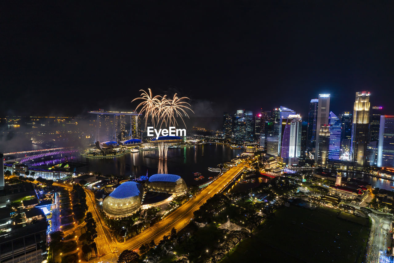 Fireworks show at singapore