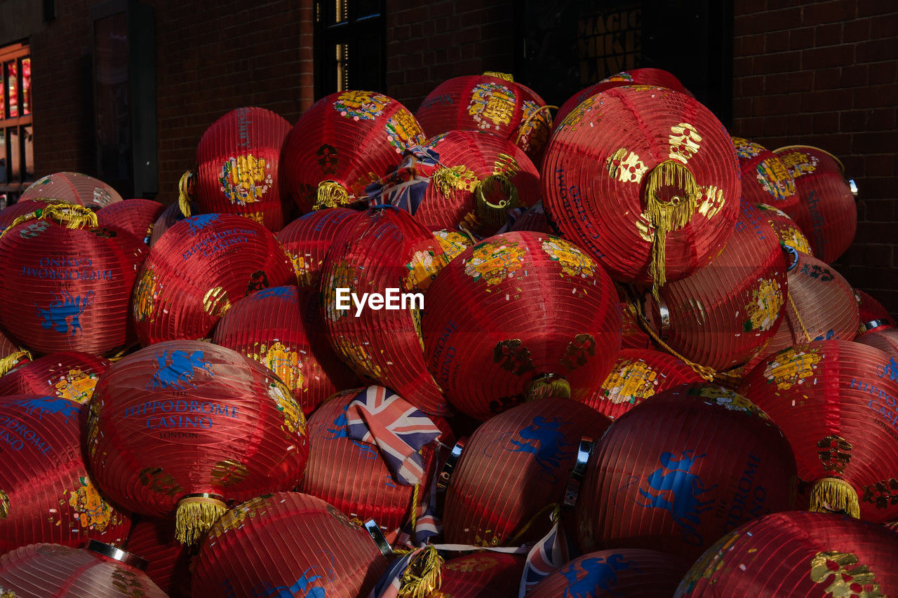 red, large group of objects, tradition, multi colored, abundance, lantern, celebration, no people, market, chinese lantern, decoration, chinese new year, retail, event, holiday, festival, lighting equipment, hanging, outdoors, for sale, architecture