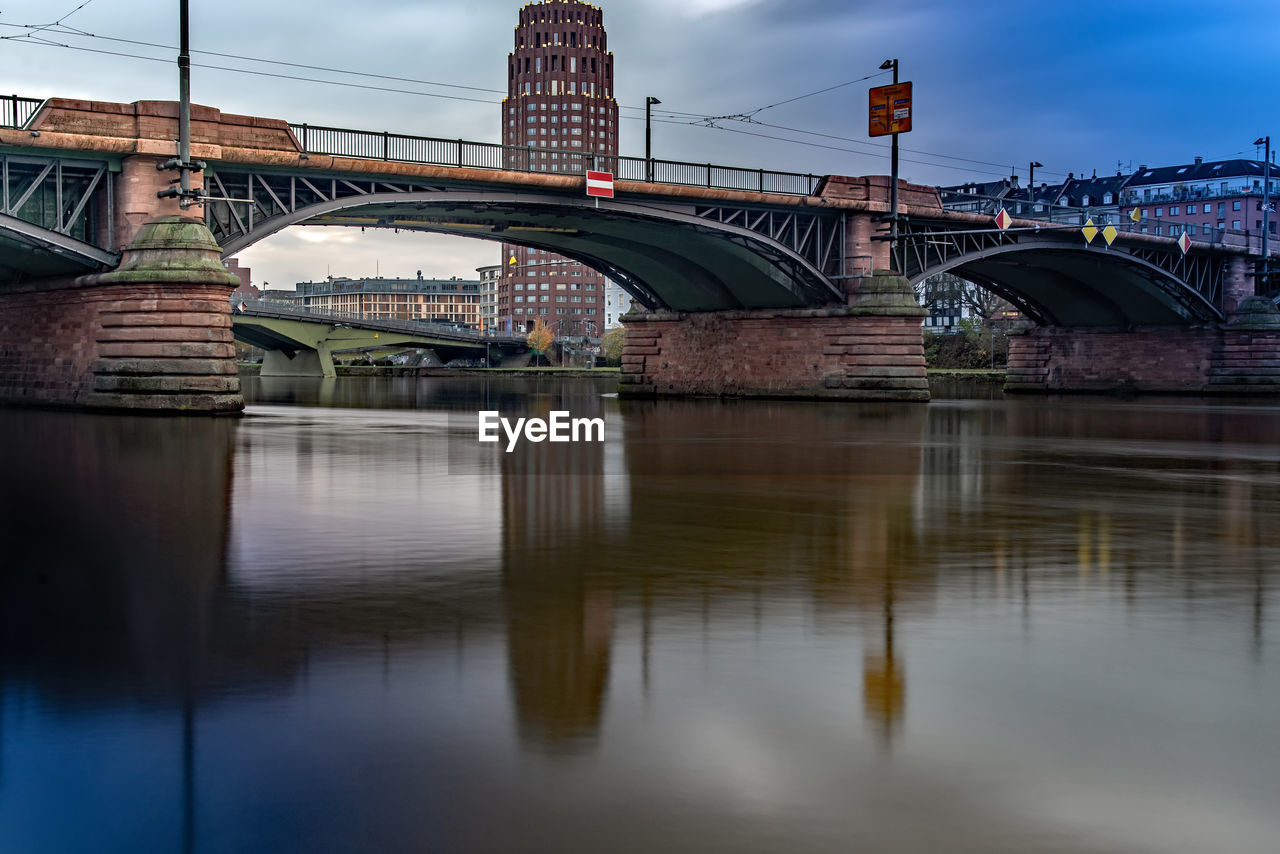 bridge over river against sky